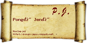 Pongó Jenő névjegykártya
