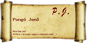 Pongó Jenő névjegykártya